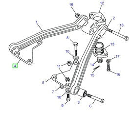 Support bras de suspension arrière droit - 575615 - Land Rover Range Rover Classic